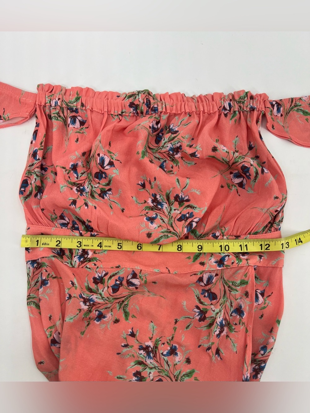 Flynn Skye Bella Coral Floral Off-Shoulder Maxi Wrap Dress S Small - Picture 7 of 8
